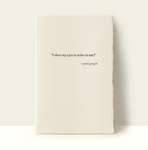 “i shut my eyes...” Letterpress Card “i shut my eyes...” Letterpress Card