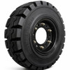 5.00x8 Black Rubber Forklift Resilient Solid Tire and Wheel | 8x3 6-Hole Split Wheel Assembly