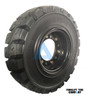 6.50x10 Black Rubber Forklift Resilient Solid Tire and Wheel or 10x5 6-Hole Split Wheel Assembly