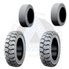 21x8x15 and 18x6x12-1/8 Non Marking Set of 4 Cushion Solid Tires for Forklift. Best Choice NM Rubber