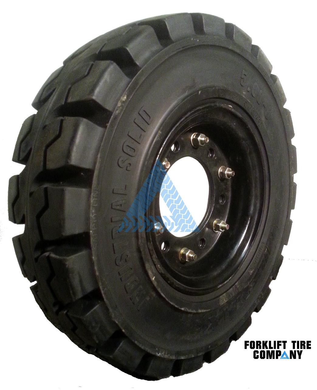 Buy 500x8 Black Rubber Forklift Resilient Solid Tire & Wheel