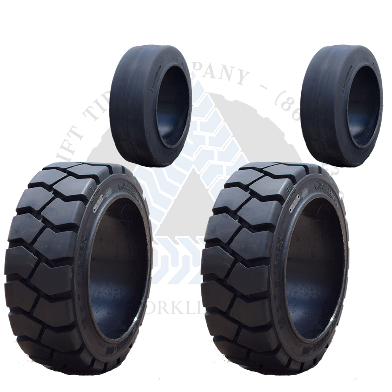 21x7x15 And 16x5x10 1 2 Black Rubber Forklift Cushion Solid Tires 4x Deal