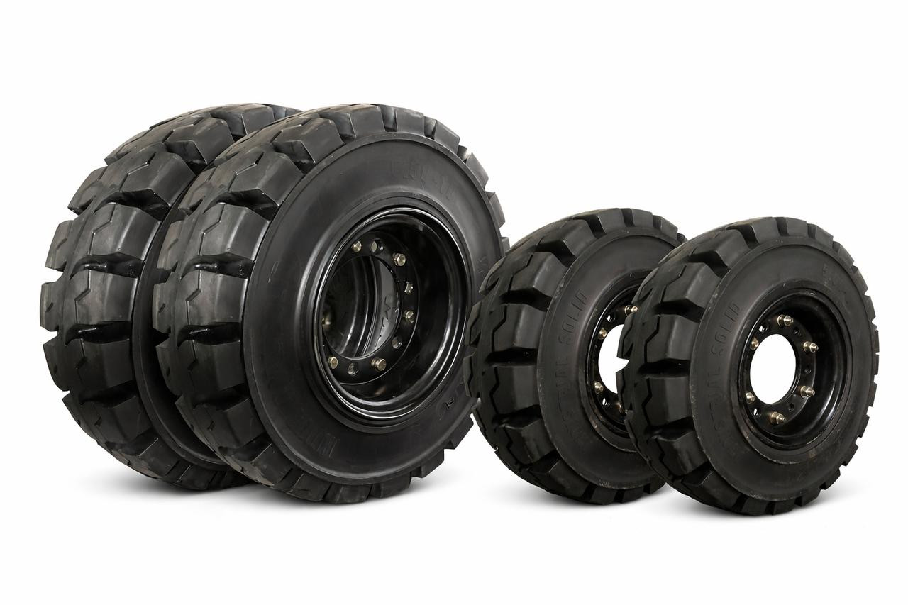 その他 Kumatsu Forklift Wheel 5.00-8 6.50-10 & 5.00-8 Solid Forklift Tires on Split Wheels – 4X