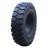 6.50x10-5.00" Forklift Resilient Solid Tire : Black Rubber Traction