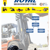 Royal Tyres Forklift Tire Catalog: Solid Resilient Tires + Press-On Band Tires (Specs & Load Ratings) 