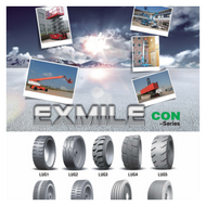 Exmile CON-Series Scissor Lift Tires Guide: Cured-On Solid, Tread Patterns, Sizes & Load Ratings 