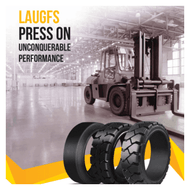 LAUGFS Press-On Forklift Tires Guide: Cross-Linked Rubber-to-Steel Bands, Tread Options, Sizes & Load Ratings
