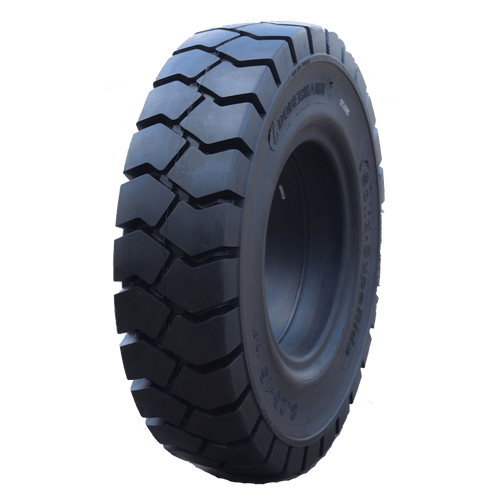 21x8-9-6.00" Forklift Resilient Solid Tire : Black Rubber Traction