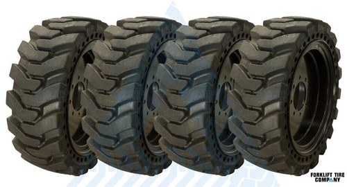 30x10-16 (10-16.5) Solid Tire Assemblies for Skidsteers | 4X DEAL
