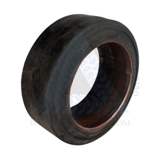 16x6x10-1/2 Black Rubber Forklift Cushion Solid Tire : TRACTION