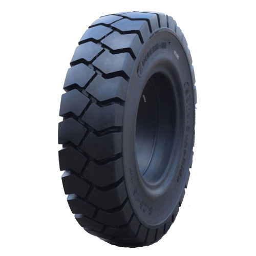 23x10-12-8.00" Forklift Resilient Solid Tire : Black Rubber Traction