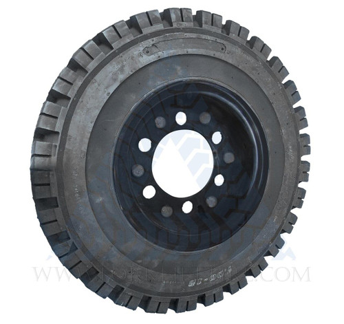 Buy Black Rubber Forklift Tire & Wheel | 12x5 8-Hole Split