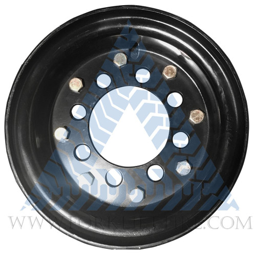 Buy Black Rubber Forklift Tire & Wheel | 12x5 8-Hole Split Wheel