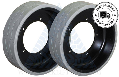 2-Tire Deal: 16x5 (Hub 186.4) Non-Marking Mold-On Tires for JLG