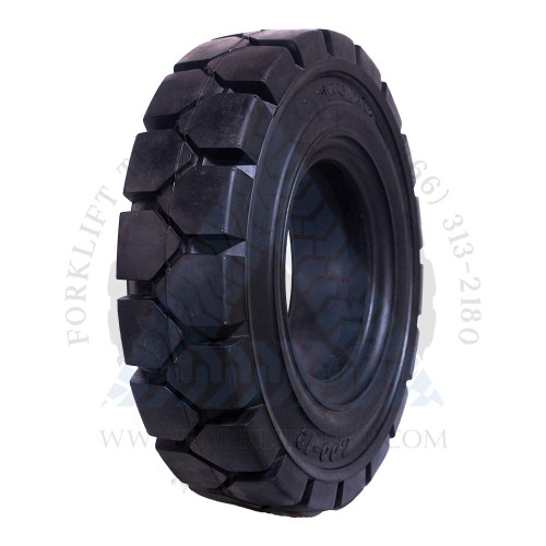 8.25x15-6.50 ROYAL Resilient Solid Tire Black Rubber Traction