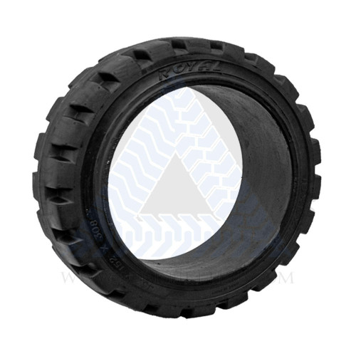 18x7x12-1/8 Black Rubber Forklift Cushion Solid Tire : ROYAL TRACTION