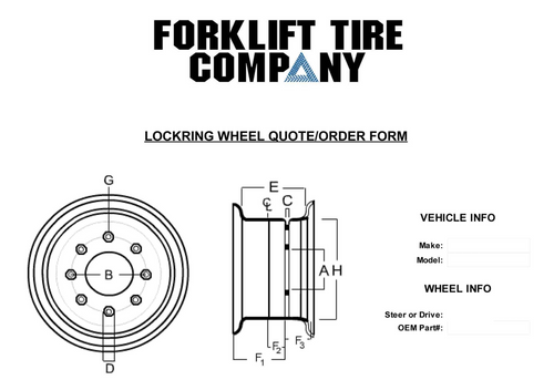 Lock Ring Wheel Industrial Rims | Lockring Forklift Wheels