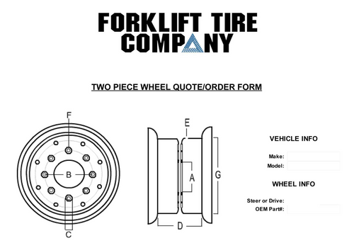 Two-Piece Wheel Industrial Rims | Two-piece Split rim Forklift Wheels