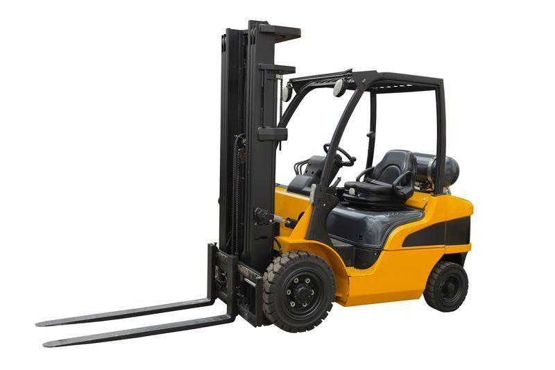 Forklift with resilient solid flat-proof tires