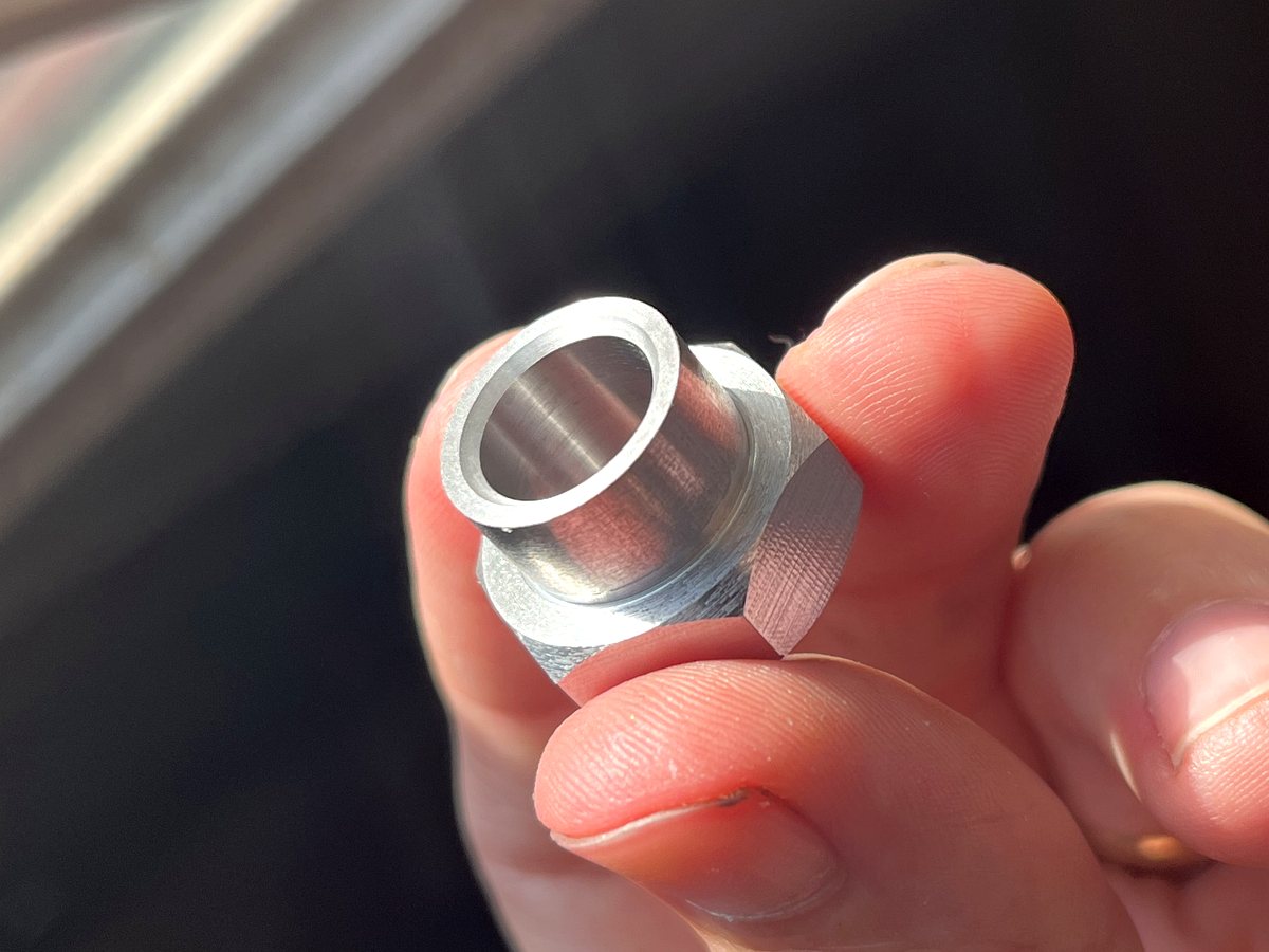 Close view of a machined bushing bore