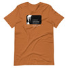 Cato the Homeschooler. Front print, red shirt.