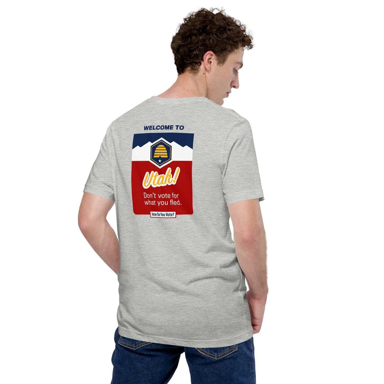 Utah How Do You Vote Shirt, Back, Heather Gray