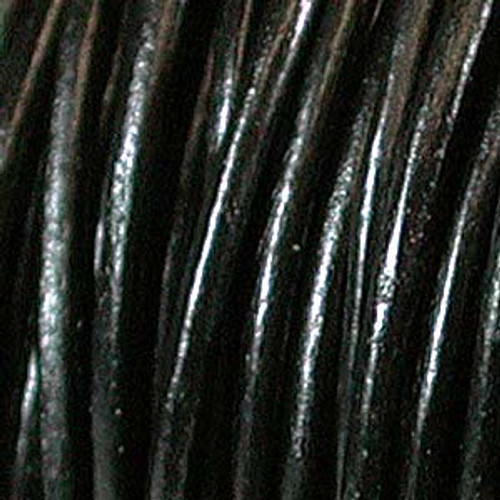 Black Indian Leather Cord by the Yard in 0.5mm, 1mm, 1.5mm, 2mm