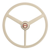 This wheel may be installed with the single spoke positioned up or down.  