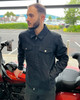 Men's Racer Font Solid Shirt Jacket