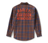 Men's Racer Font Yarn Dyed Plaid Shirt - Plaid - Mood Indigo & Coffee