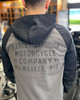 Men's HDMC Raglan Henley with Hood - Colorblock - Asphalt & Harley Black