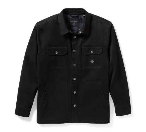 Men's Racer Font Solid Shirt Jacket