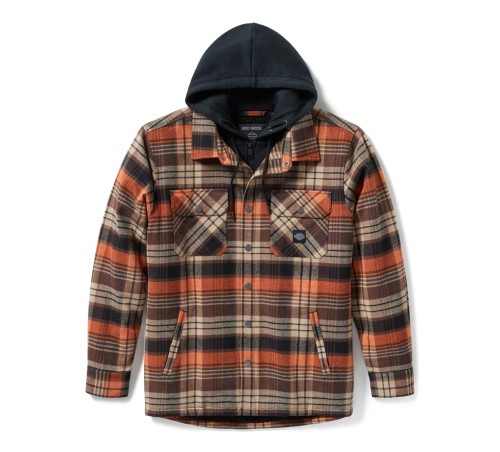 Men's Bar & Shield Hooded Shirt Jacket