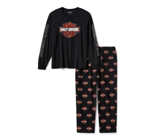 Men's Men's Bar & Shield Long Sleeve Pajama Set
