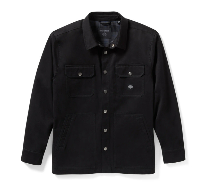 Men's Racer Font Solid Shirt Jacket