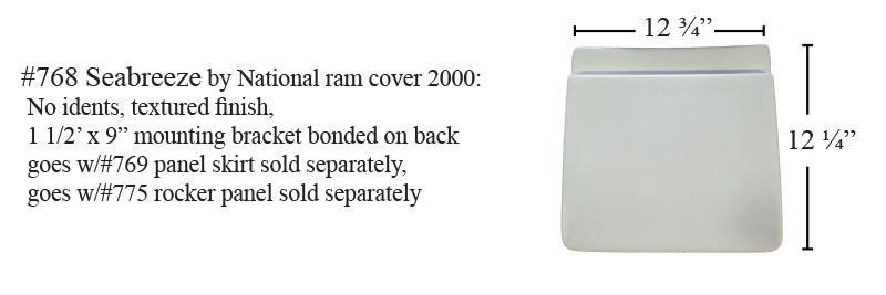 768 National Seabreeze RV fiberglass slide out ram cap/cover