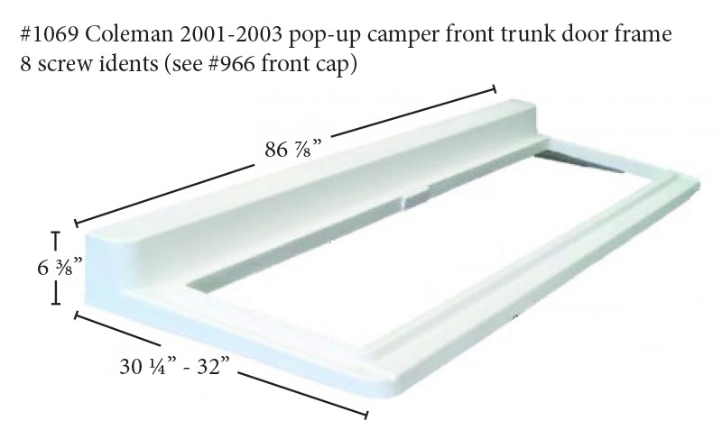 1069 Coleman popup trailer fiberglass trunk door frame - ICON