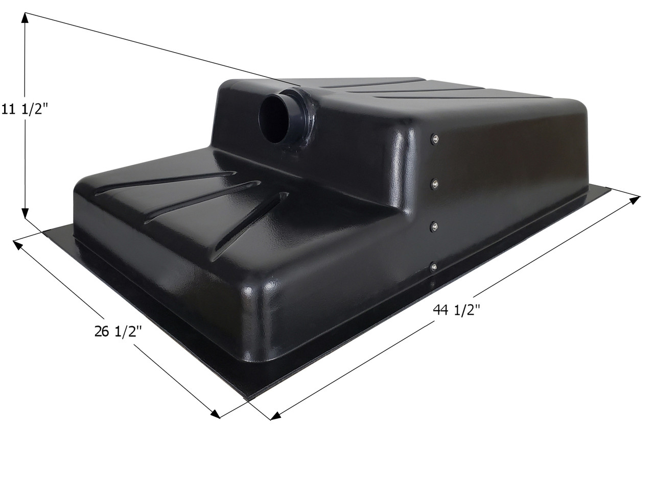 40 Gallon Black Waste Water RV Holding Tank Right Side Drain 63 x 25 x 9  1/8 - RecPro