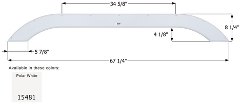 RV Tandem Fender Skirt Classic Style 68 1/2" W X 12 1/2" H - RecPro