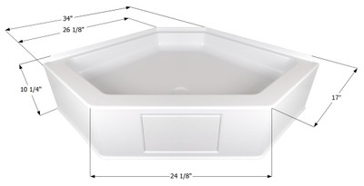 Neo Angle Shower Pan NSB3434