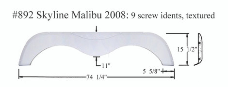 892 Skyline RV fiberglass tandem fender skirt - ICON Technologies