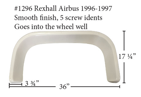 #1296 Rexhall RV fiberglass single fender skirt Rexall - ICON Technologies