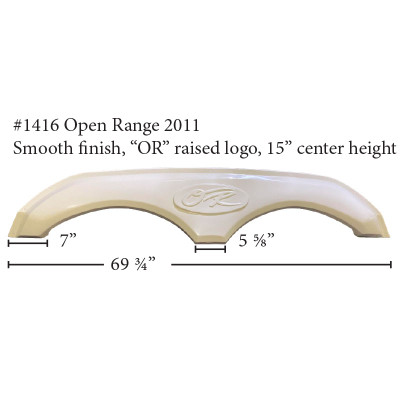 #1416 Open Range RV fiberglass tandem fender skirt