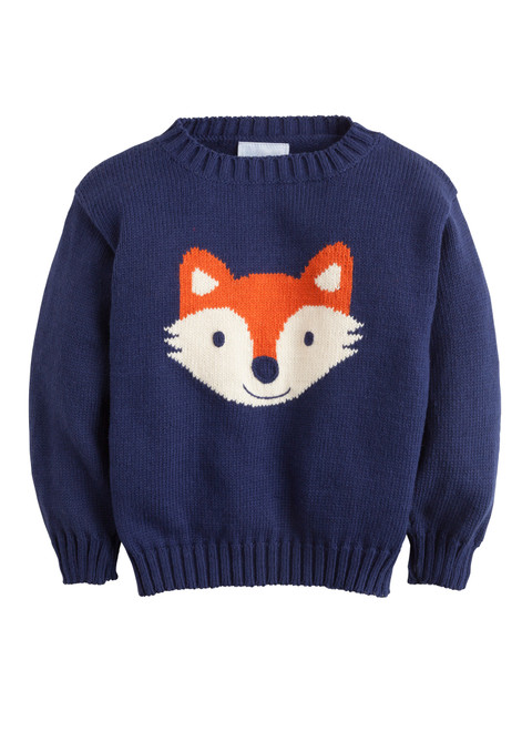 Navy Fox Intarsia Sweater