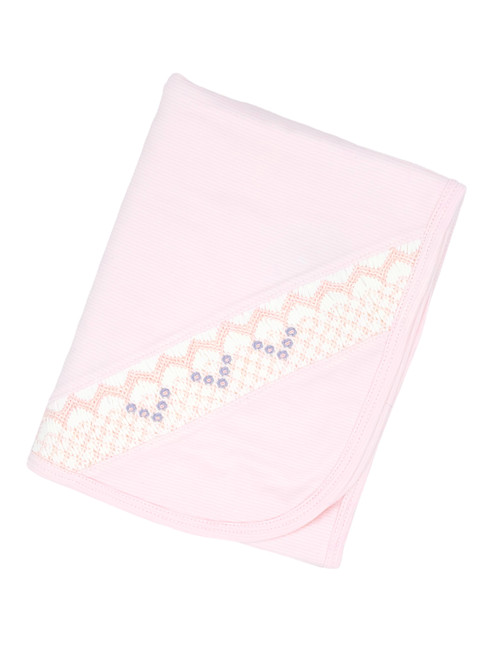 Pink/Blue Smocked Blanket
