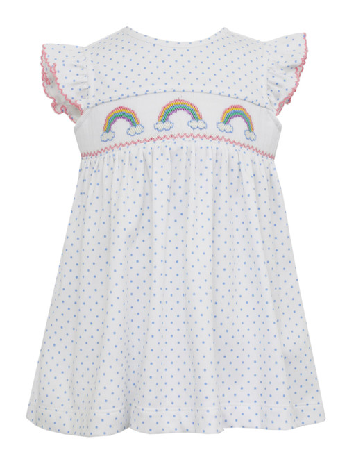 Knit Blue Dot Rainbow Dress
