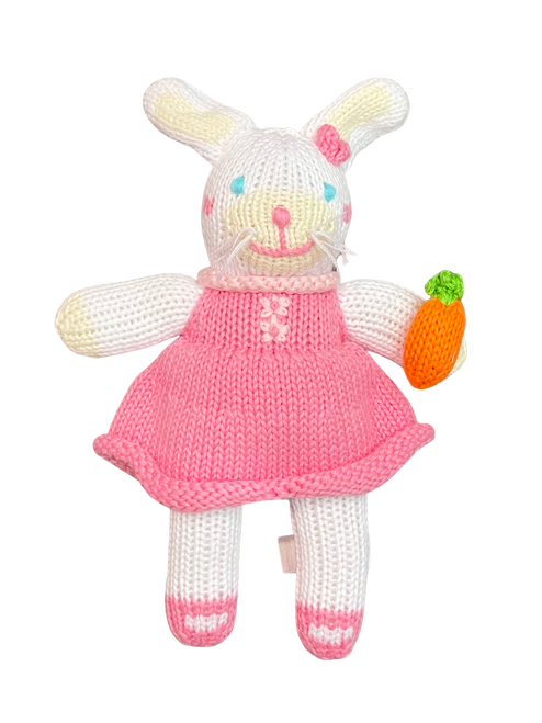 Knit Girl Bunny 7" Rattle