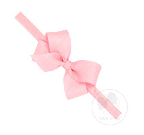 Pink Bow Baby Headband 6-24m