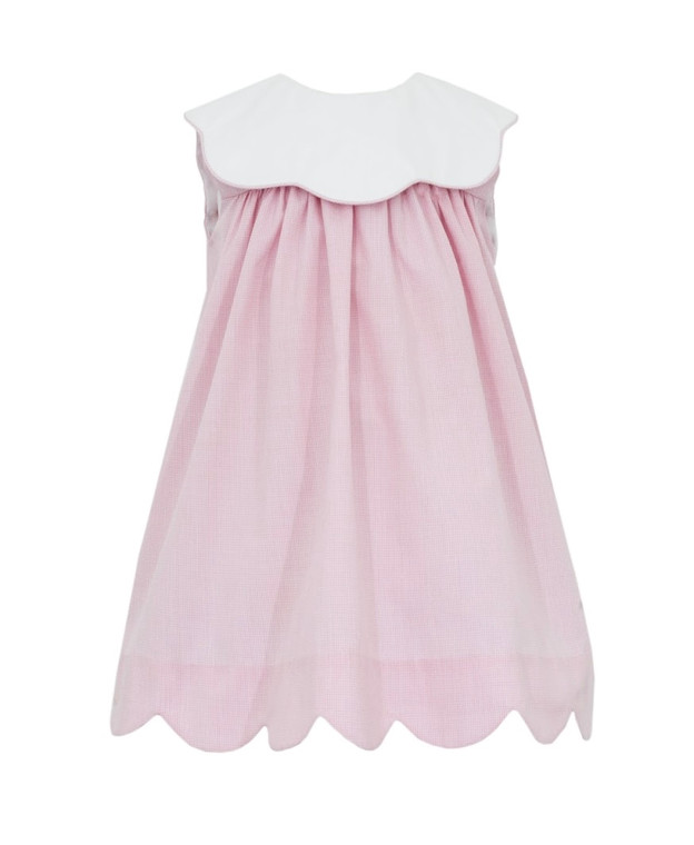 Pink/White Scalloped Dress