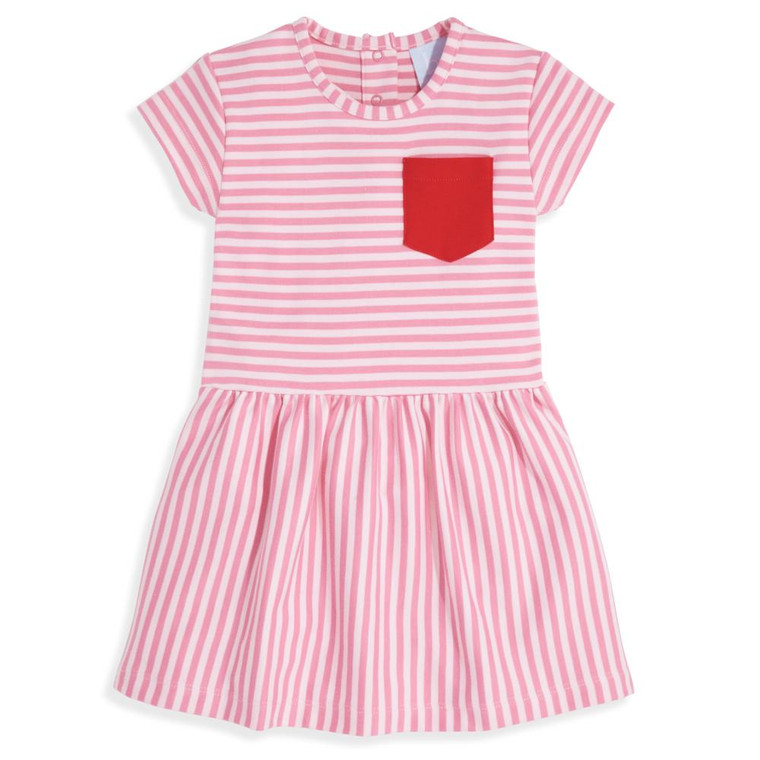 Pink Stripe with Red Dress